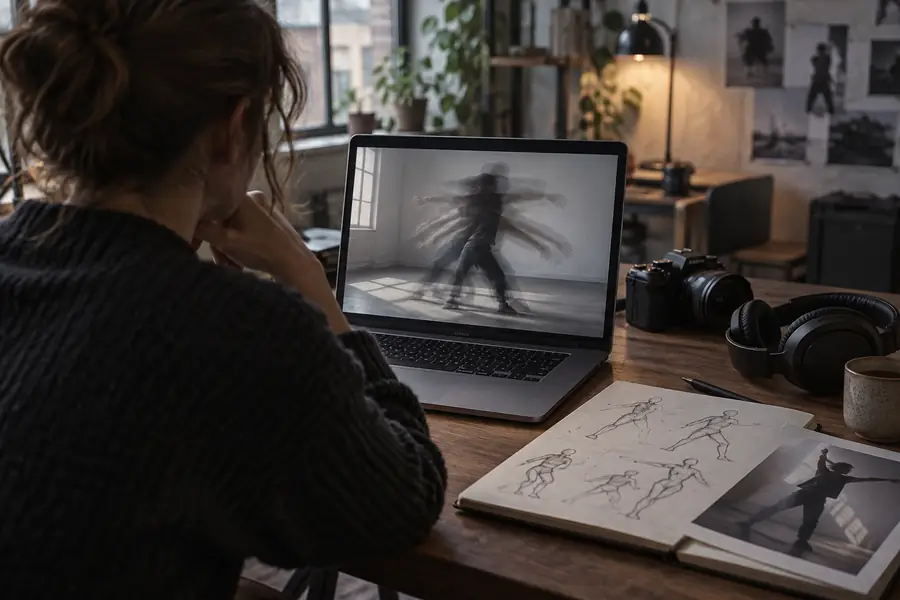 A rough AI video prompt result with unclear subject motion